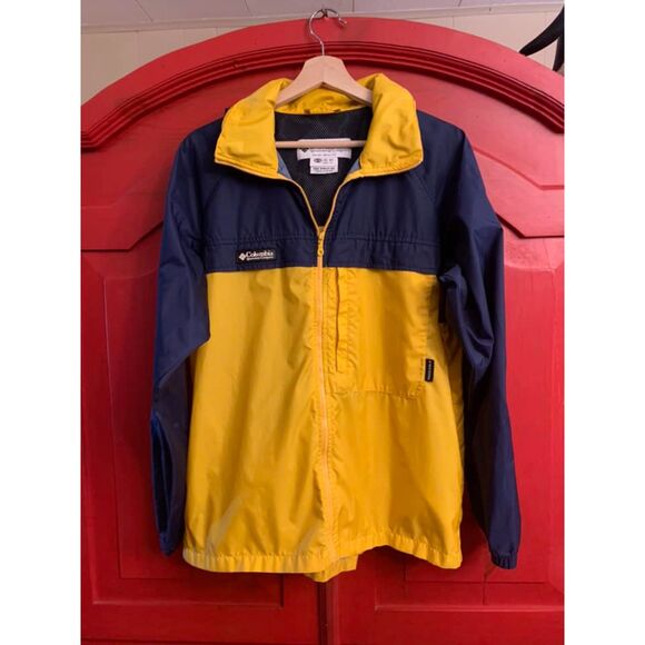 Columbia Sportswear 18/20 Youth Jacket Windbreaker Full Zip Blue Yellow EUC - Picture 1 of 4